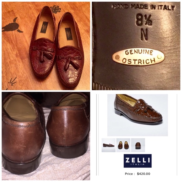 Zelli Other - Zelli Loafers Genuine Ostrich Leather 8.5